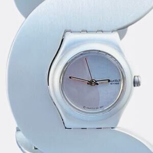 Swatch Watch WHIP TOP YSS1000 2002 Irony Lady Lady Cuff Bangle Rare Swiss Quartz